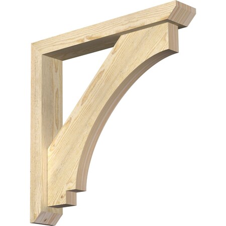 Ekena Millwork Imperial Slat Rough Sawn Bracket w/ Offset Brace, Douglas Fir, 4"W x 24"D x 24"H BKT0402X24X24IMP06RDF